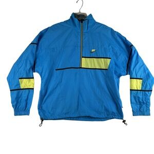 Vintage Nike Jacket Mens Large Half Zip Pullover Nylon 90s Color Block